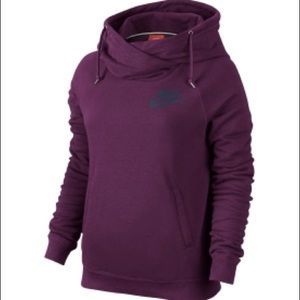 Plum purple Nike funnel neck hoodie